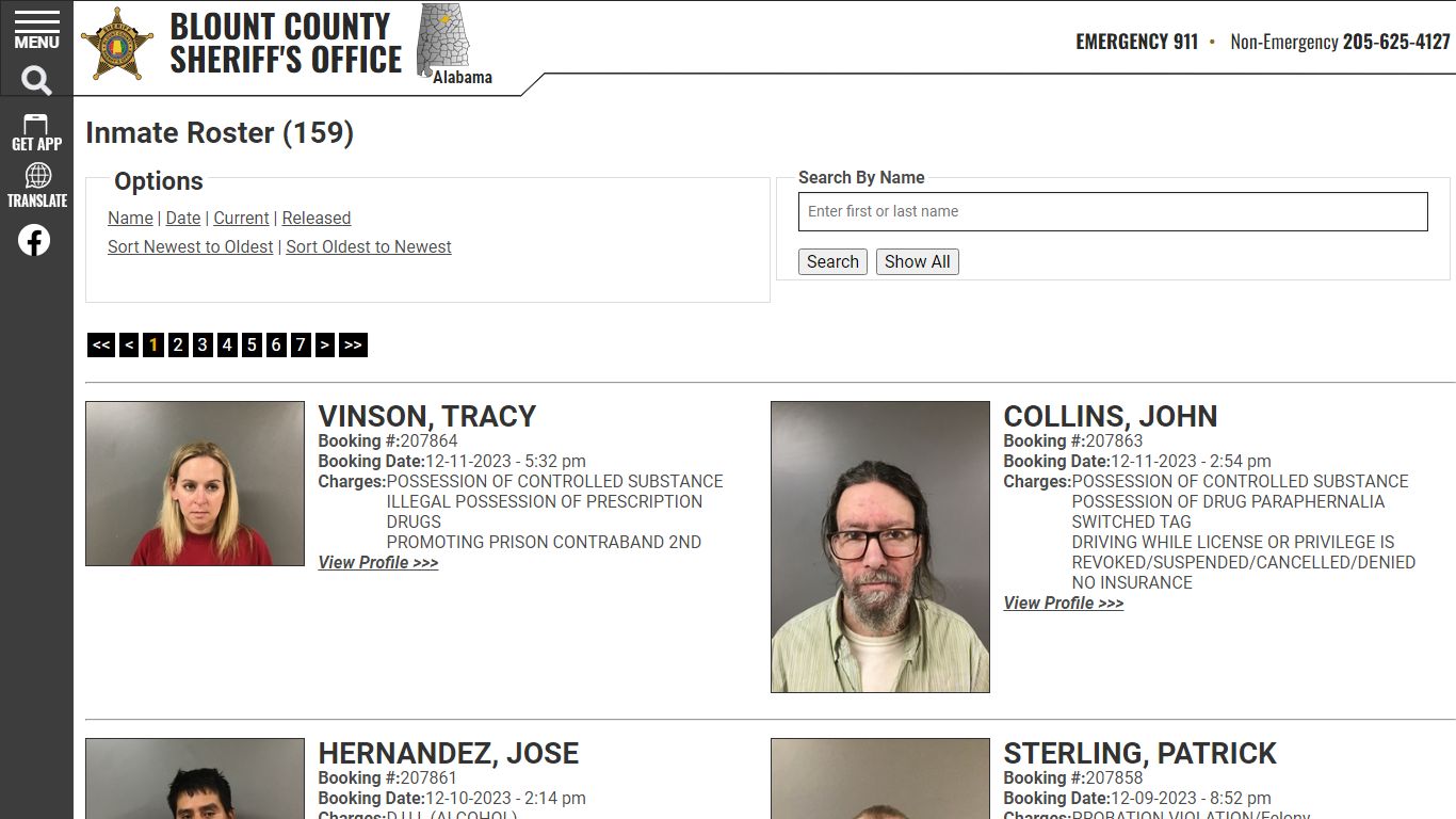 Current Inmates Booking Date Descending - Blount County Sheriff AL